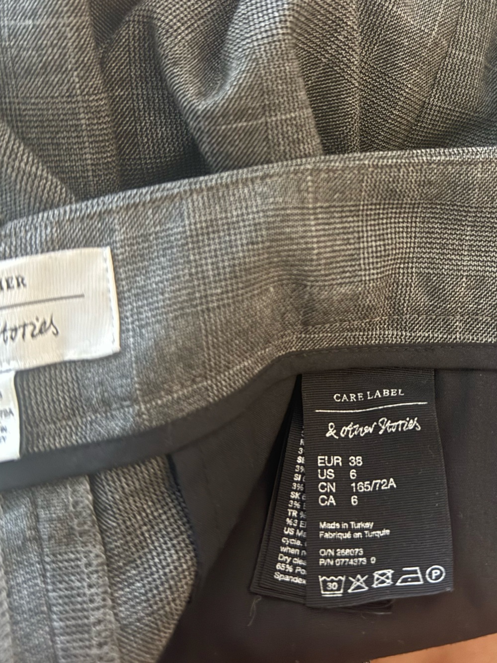 & Other Stories Gray Plaid Trousers - Picture 4 of 5